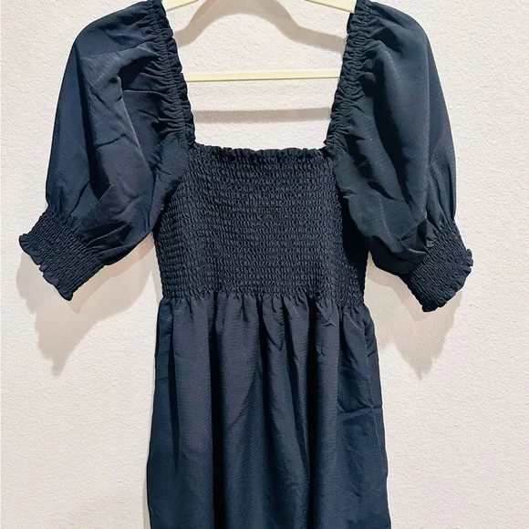 Hill House Athena Smocked Nap Dress in Black NWT- Size XS - Picture 2 of 7